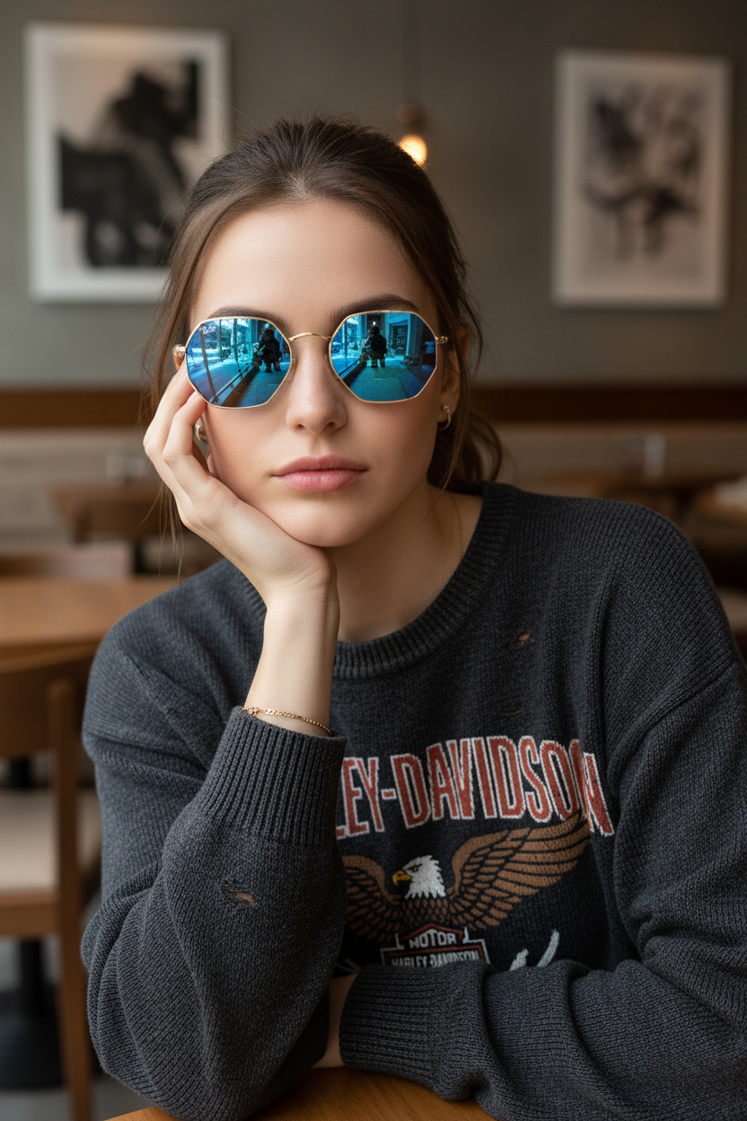 RAYBAN Octagonal Mirror Blue -7031