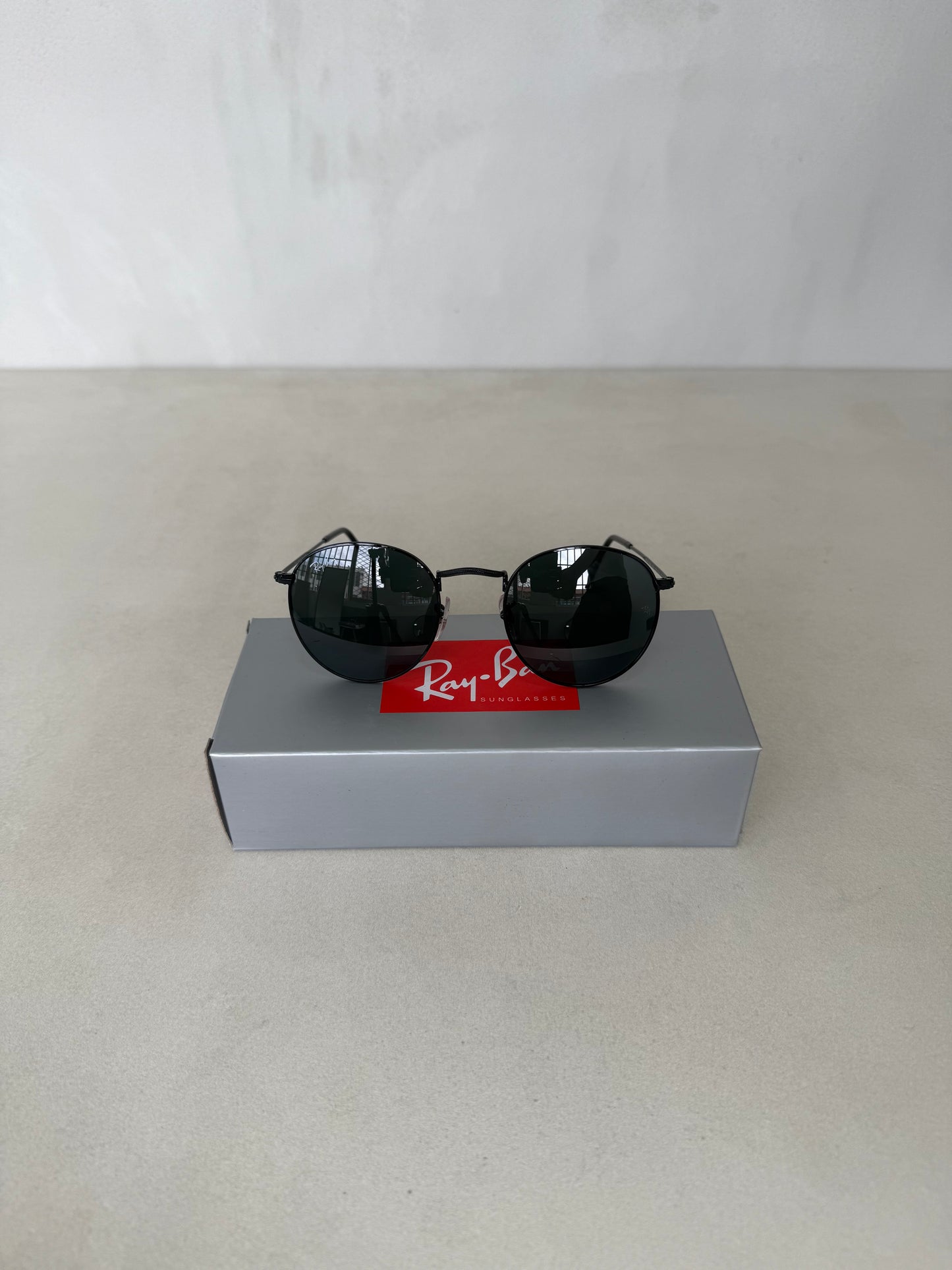 RAYBAN Round Metal Black Grey -7041