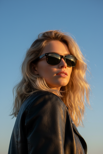 RAYBAN New Wayfarer Tortoise Polarized Green -7027