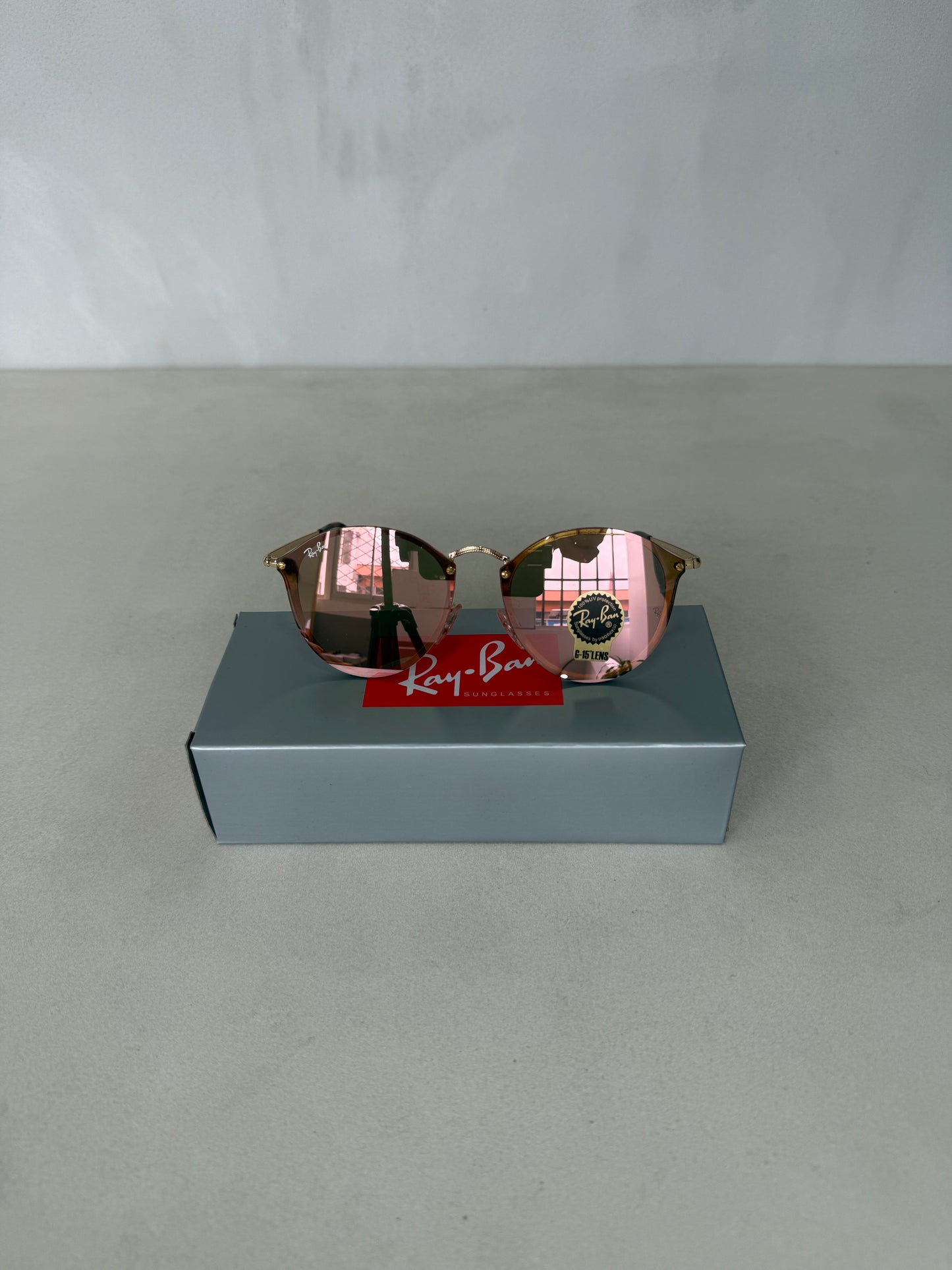 RAYBAN Round Blaze Mirror Pink -7038