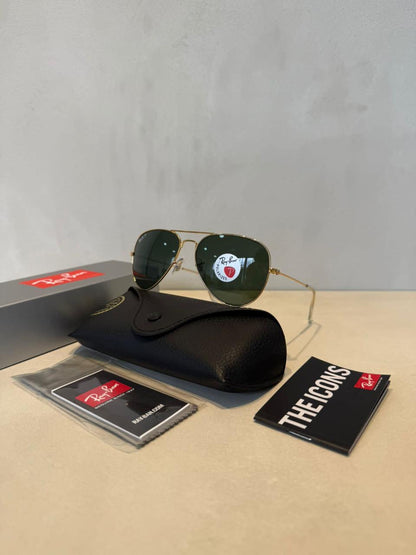 RAYBAN Aviador Green Gold Polarized -7005