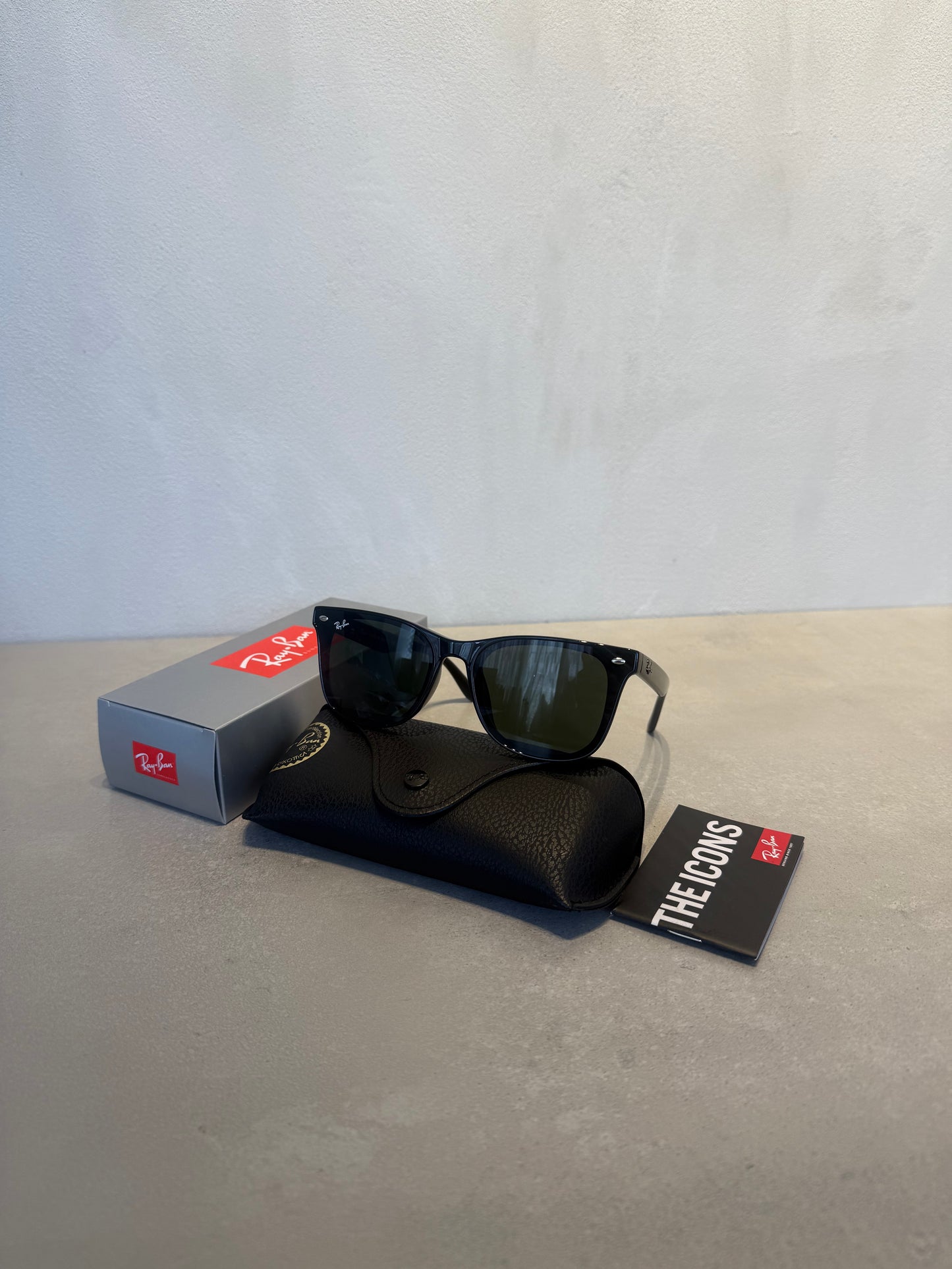 RAYBAN RB4420 Square Wayfarer Dark Green Polished Black - 7156