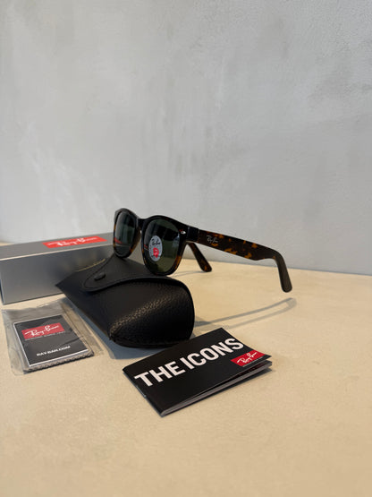 RAYBAN New Wayfarer Tortoise Polarized Green -7027
