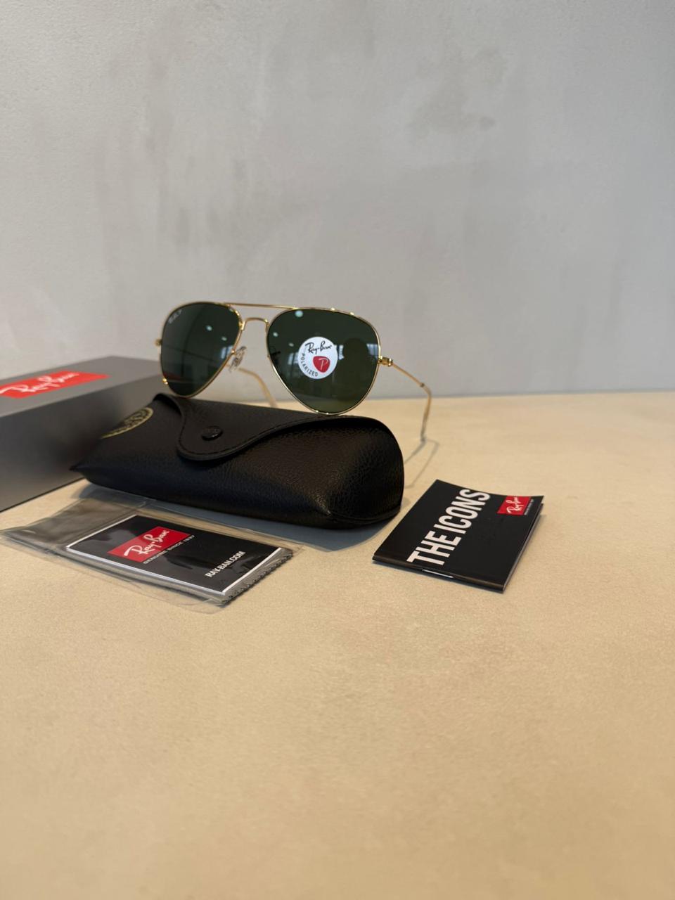 RAYBAN Aviador Green Gold Polarized -7005