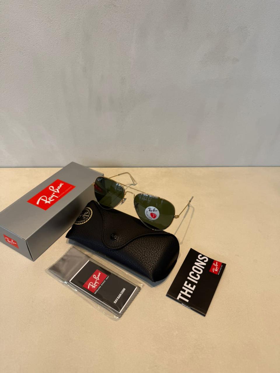 RAYBAN Aviador Green Gold Polarized -7005