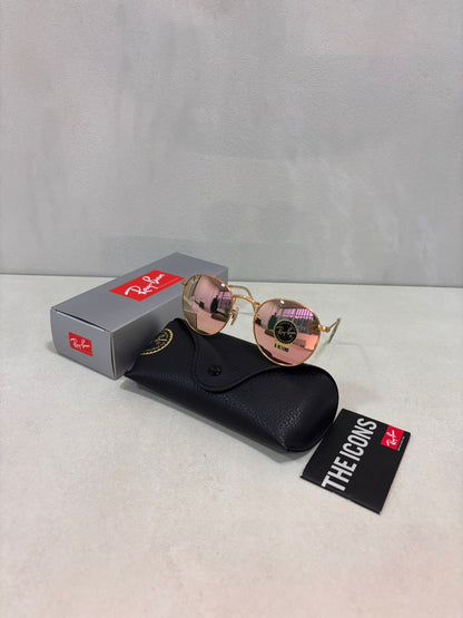 RAYBAN Round Metal Mirror Pink -7042