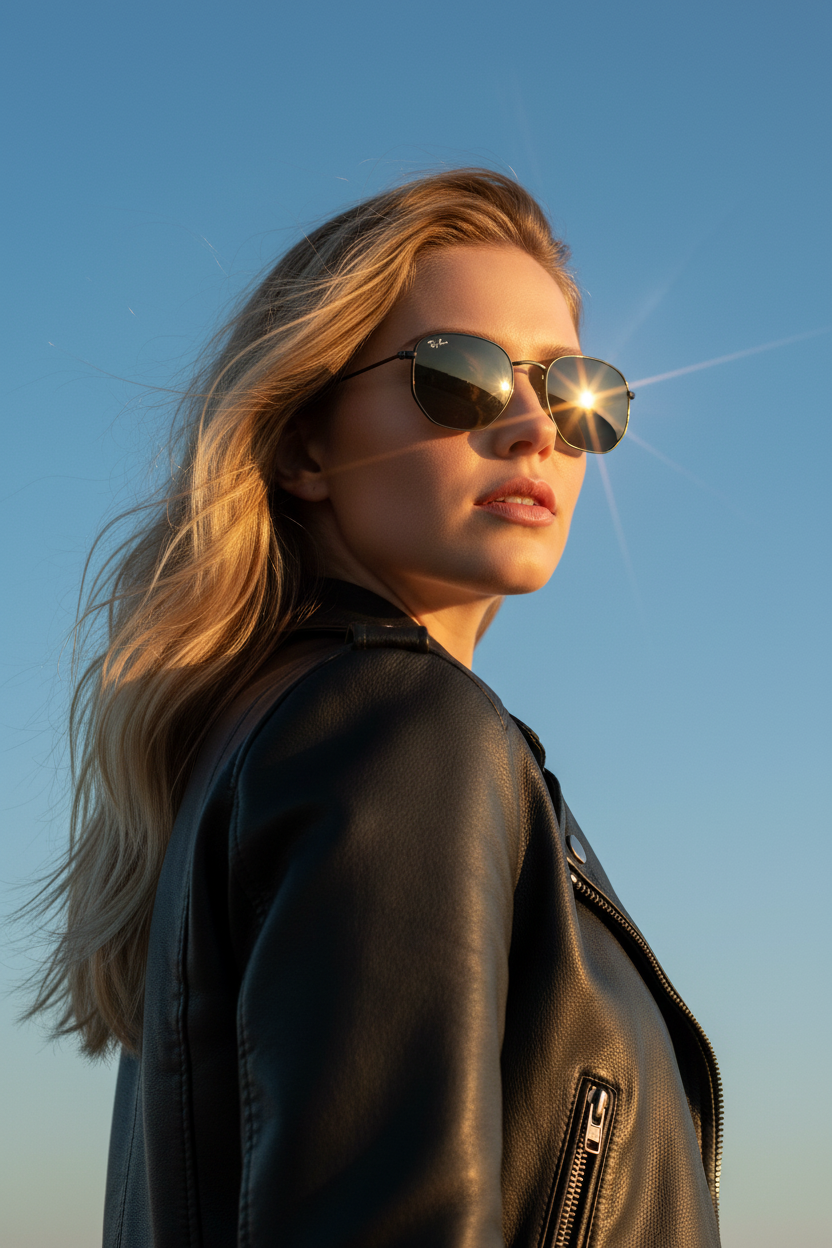 RAYBAN Hexagonal Black G-15 Green -7019