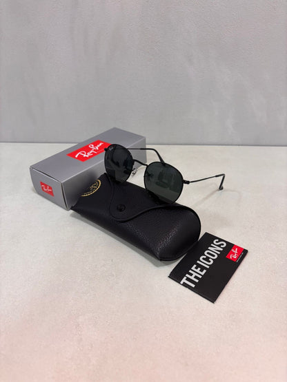 RAYBAN Round Metal Black Grey -7041