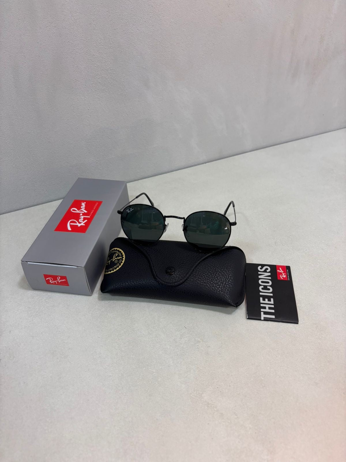 RAYBAN Round Metal Black Grey -7041