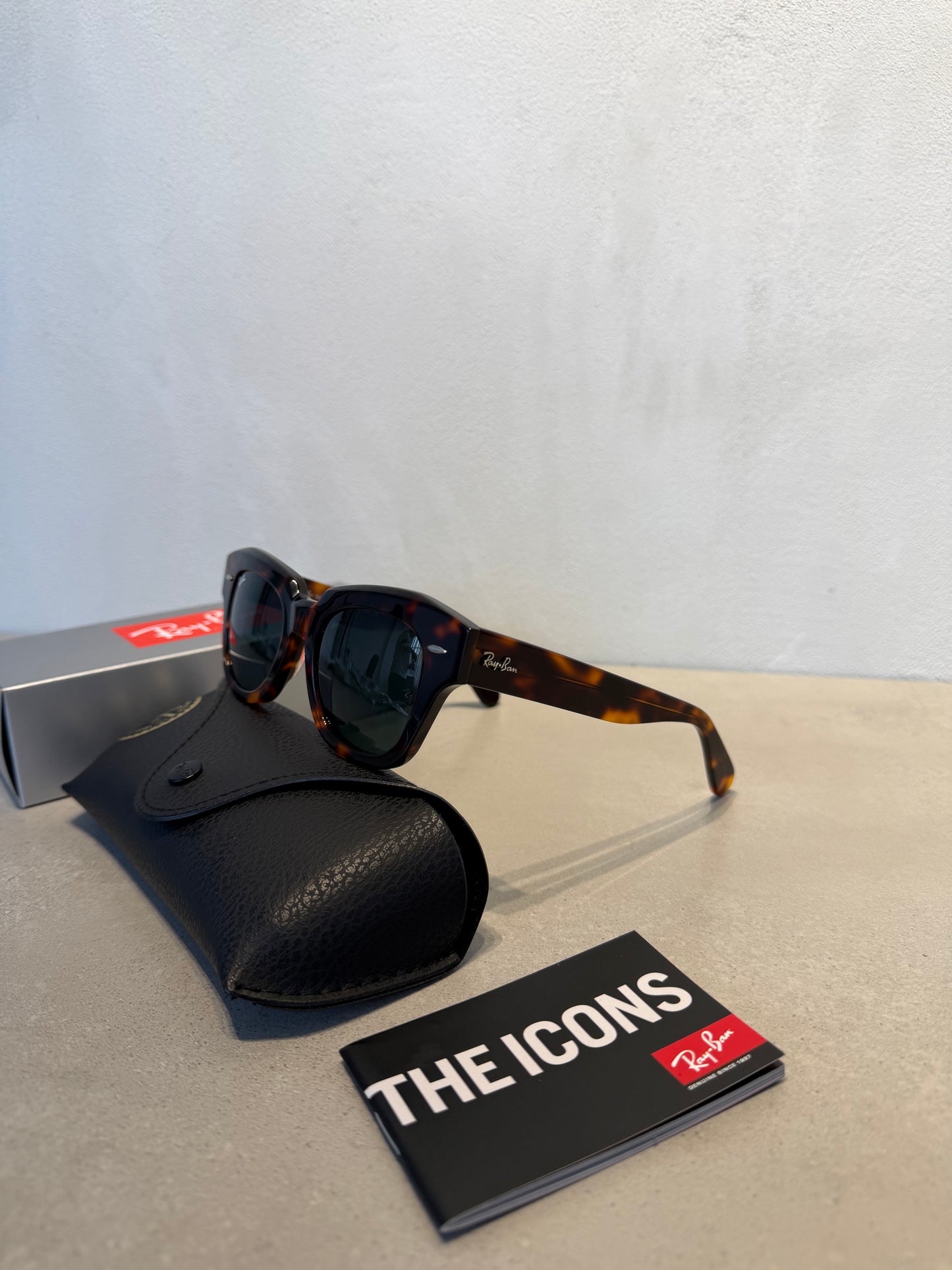 RAYBAN State Street Dark Grey Polished Havana - 7158