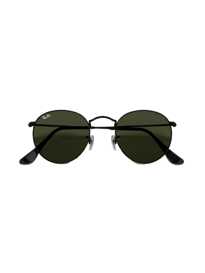 RAYBAN Round Metal Black G-15 Green -7039