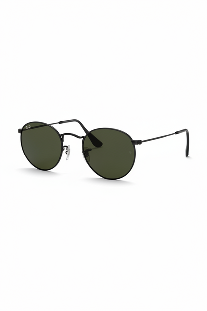 RAYBAN Round Metal Black G-15 Green -7039