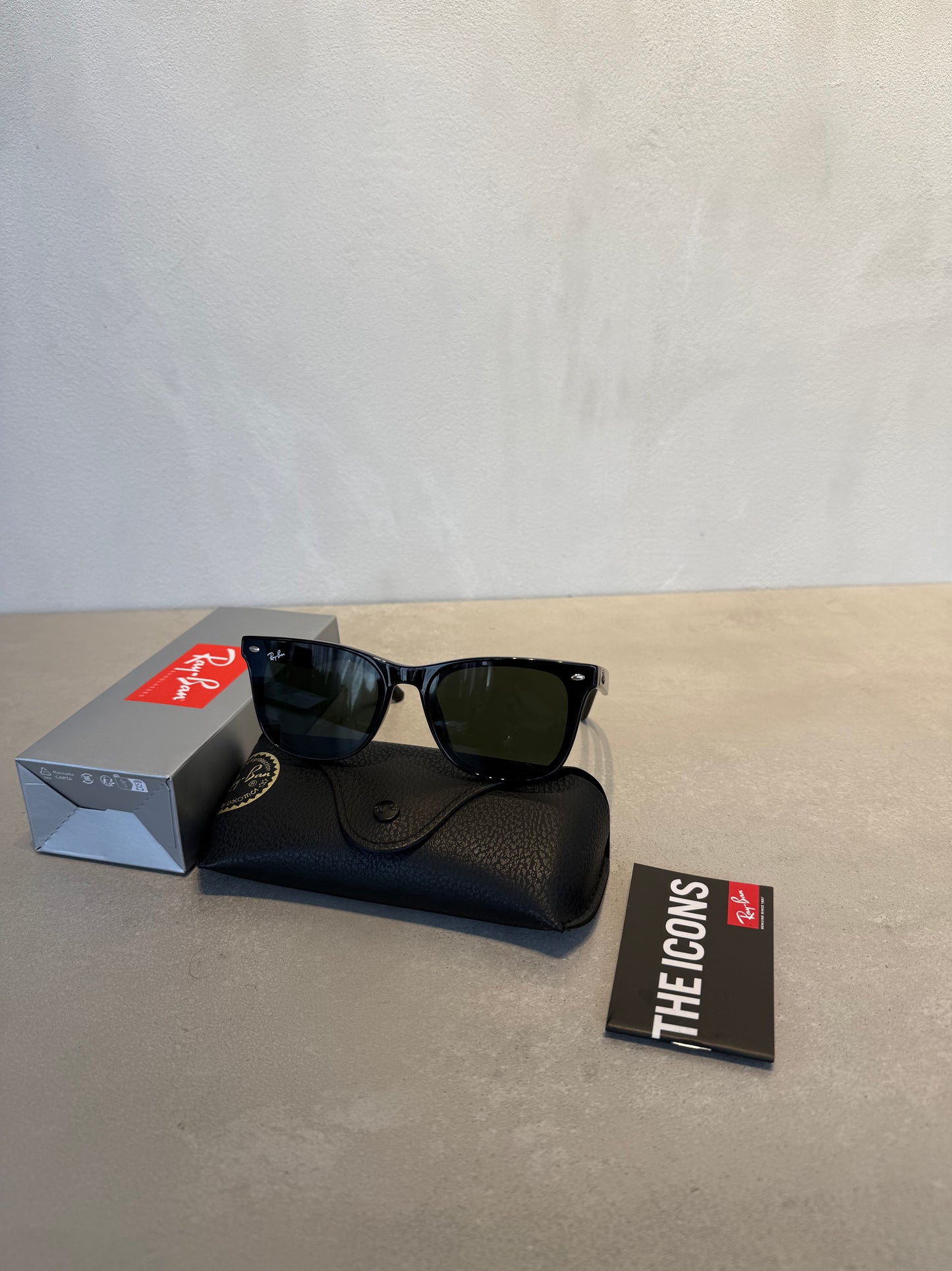 RAYBAN RB4420 Square Wayfarer Dark Green Polished Black - 7156